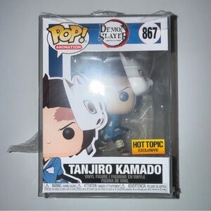 Funko Pop Tanjiro Kamado with White Mask and Blue Outfit